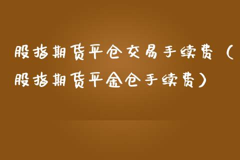 股指期货平仓交易手续费（股指期货平金仓手续费）_https://www.liuyiidc.com_理财百科_第1张