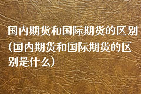 国内期货和国际期货的区别(国内期货和国际期货的区别是什么)_https://www.liuyiidc.com_期货知识_第1张