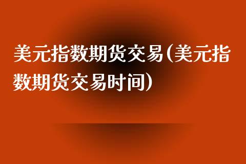 美元指数期货交易(美元指数期货交易时间)_https://www.liuyiidc.com_国际期货_第1张