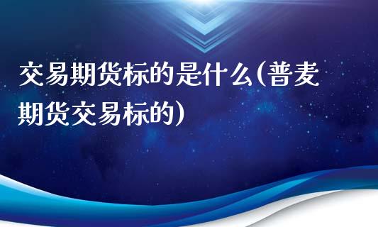 交易期货标的是什么(普麦期货交易标的)_https://www.liuyiidc.com_期货理财_第1张