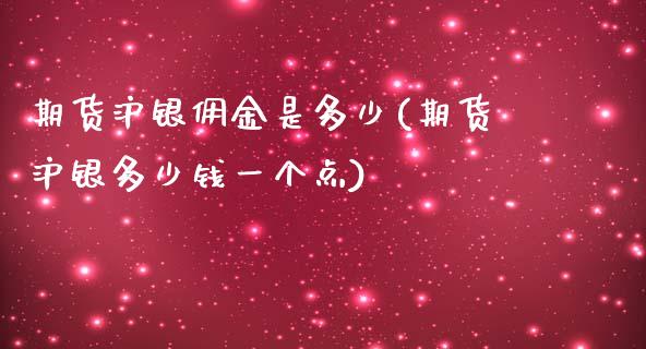 期货沪银佣金是多少(期货沪银多少钱一个点)_https://www.liuyiidc.com_恒生指数_第1张