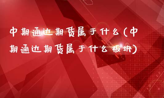 中期通达期货属于什么(中期通达期货属于什么板块)_https://www.liuyiidc.com_期货交易所_第1张