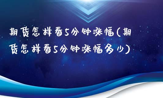 期货怎样看5分钟涨幅(期货怎样看5分钟涨幅多少)_https://www.liuyiidc.com_基金理财_第1张