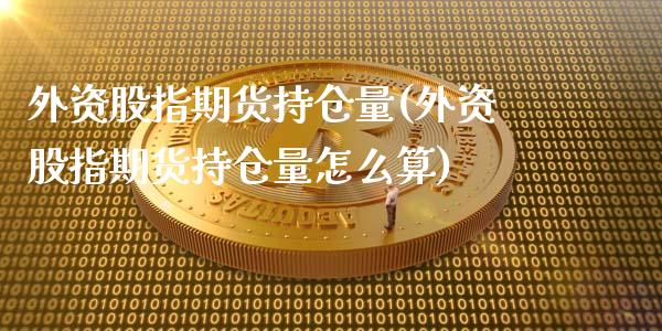 外资股指期货持仓量(外资股指期货持仓量怎么算)_https://www.liuyiidc.com_国际期货_第1张