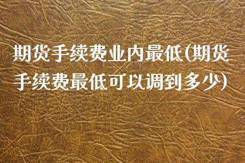 期货手续费业内最低(期货手续费最低可以调到多少)_https://www.liuyiidc.com_国际期货_第1张