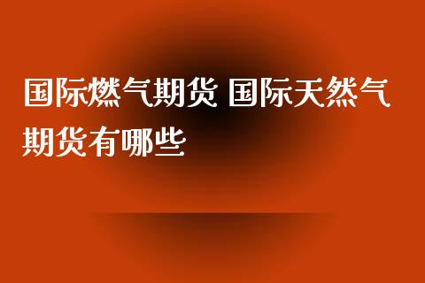 国际燃气期货 国际天然气期货有哪些