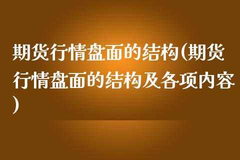 期货行情盘面的结构(期货行情盘面的结构及各项内容)_https://www.liuyiidc.com_期货理财_第1张