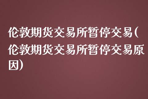 伦敦期货交易所暂停交易(伦敦期货交易所暂停交易原因)_https://www.liuyiidc.com_期货软件_第1张