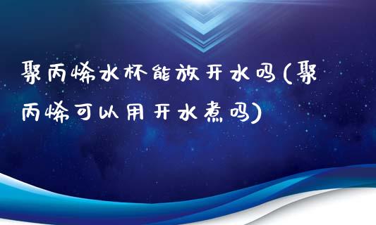 聚丙烯水杯能放开水吗(聚丙烯可以用开水煮吗)_https://www.liuyiidc.com_理财品种_第1张