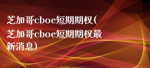 芝加哥cboe短期期权(芝加哥cboe短期期权最新消息)