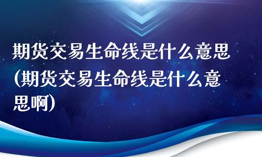 期货交易生命线是什么意思(期货交易生命线是什么意思啊)_https://www.liuyiidc.com_期货软件_第1张