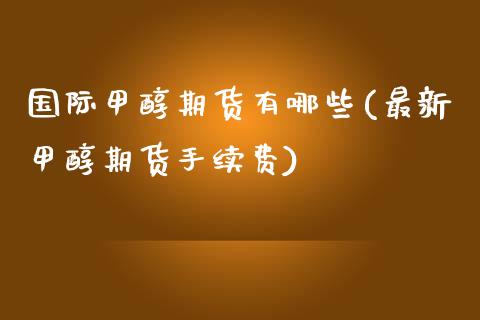 国际甲醇期货有哪些(最新甲醇期货手续费)_https://www.liuyiidc.com_理财百科_第1张