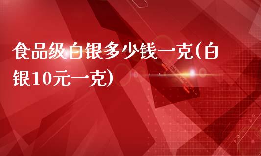 食品级白银多少钱一克(白银10元一克)_https://www.liuyiidc.com_期货知识_第1张