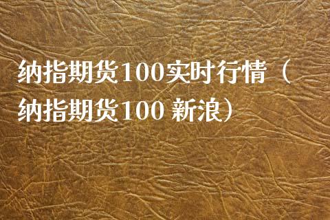 纳指期货100实时行情（纳指期货100 ）_https://www.liuyiidc.com_期货理财_第1张