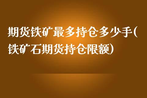 期货铁矿最多持仓多少手(铁矿石期货持仓限额)_https://www.liuyiidc.com_期货品种_第1张