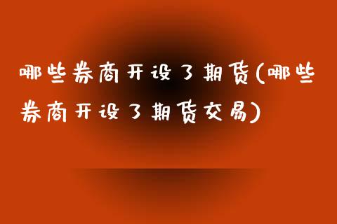 哪些券商开设了期货(哪些券商开设了期货交易)_https://www.liuyiidc.com_理财百科_第1张