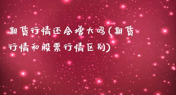 期货行情还会增大吗(期货行情和股票行情区别)_https://www.liuyiidc.com_期货品种_第1张