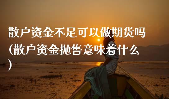 散户资金不足可以做期货吗(散户资金抛售意味着什么)_https://www.liuyiidc.com_财经要闻_第1张