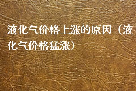 液化气上涨的原因（液化气猛涨）_https://www.liuyiidc.com_原油直播室_第1张