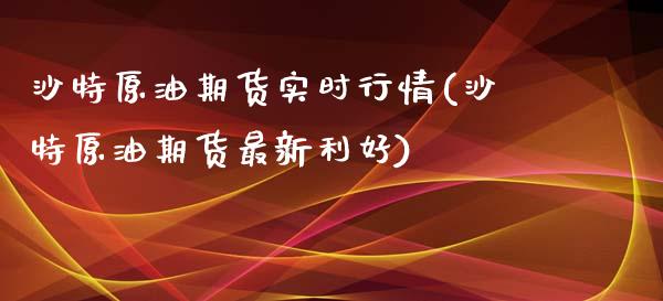 沙特原油期货实时行情(沙特原油期货最新利好)_https://www.liuyiidc.com_期货理财_第1张