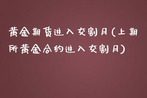 黄金期货进入交割月(上期所黄金合约进入交割月)_https://www.liuyiidc.com_期货理财_第1张