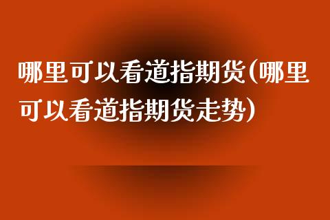 哪里可以看道指期货(哪里可以看道指期货走势)_https://www.liuyiidc.com_期货品种_第1张