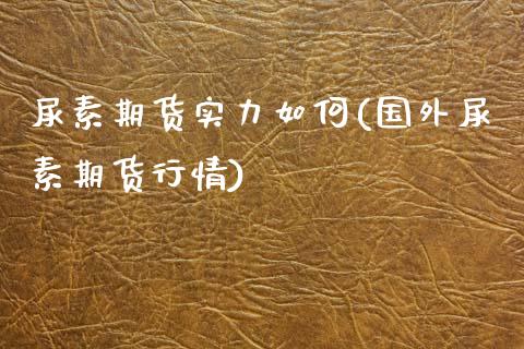 尿素期货实力如何(国外尿素期货行情)_https://www.liuyiidc.com_国际期货_第1张