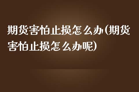 期货害怕止损怎么办(期货害怕止损怎么办呢)_https://www.liuyiidc.com_纳指直播_第1张