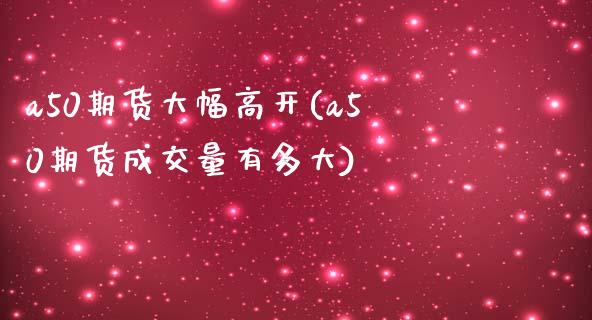 a50期货大幅高开(a50期货成交量有多大)_https://www.liuyiidc.com_期货理财_第1张