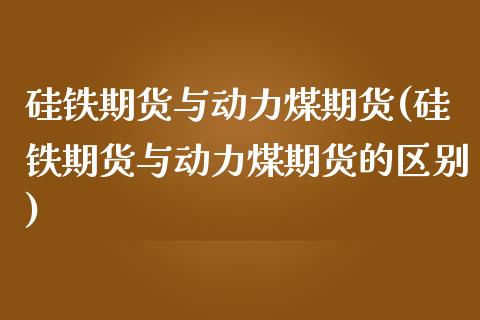 硅铁期货与动力煤期货(硅铁期货与动力煤期货的区别)_https://www.liuyiidc.com_期货软件_第1张