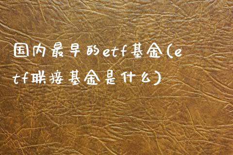 国内最早的etf基金(etf联接基金是什么)_https://www.liuyiidc.com_理财百科_第1张