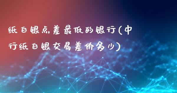 纸白银点差最低的银行(中行纸白银交易差价多少)_https://www.liuyiidc.com_国际期货_第1张