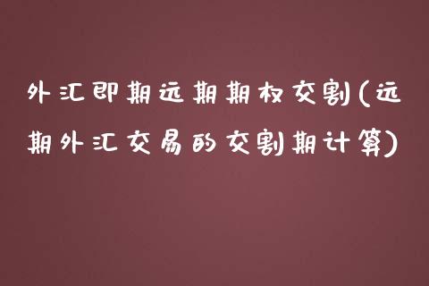 外汇即期远期期权交割(远期外汇交易的交割期计算)_https://www.liuyiidc.com_恒生指数_第1张