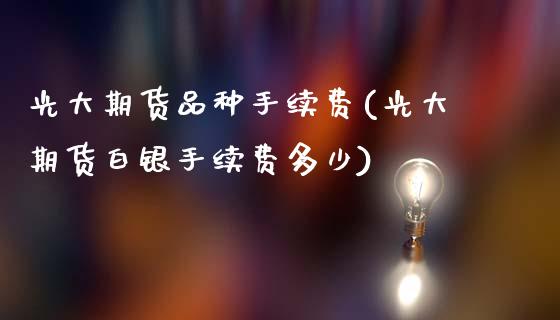 光大期货品种手续费(光大期货白银手续费多少)_https://www.liuyiidc.com_恒生指数_第1张