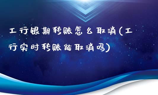 工行银期转账怎么取消(工行实时转账能取消吗)_https://www.liuyiidc.com_理财品种_第1张