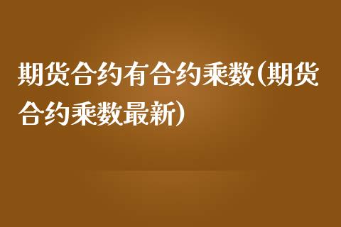 期货合约有合约乘数(期货合约乘数最新)_https://www.liuyiidc.com_理财品种_第1张