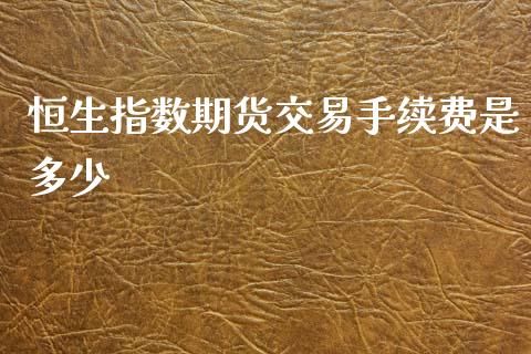 恒生指数期货交易手续费是多少_https://www.liuyiidc.com_财经要闻_第1张