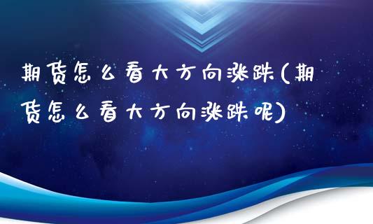 期货怎么看大方向涨跌(期货怎么看大方向涨跌呢)_https://www.liuyiidc.com_财经要闻_第1张