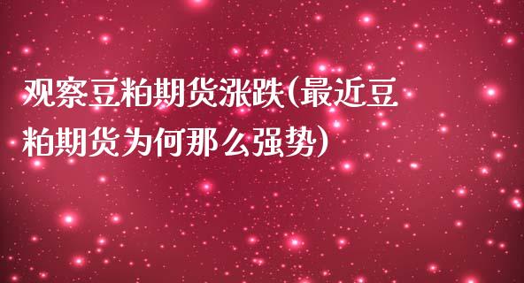 观察豆粕期货涨跌(最近豆粕期货为何那么强势)_https://www.liuyiidc.com_国际期货_第1张