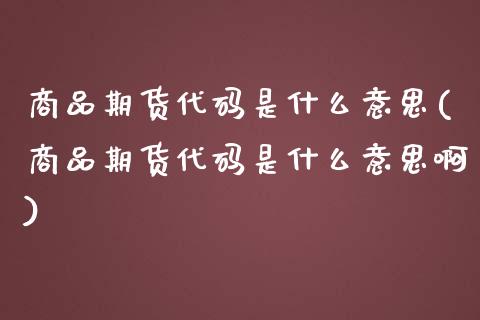 商品期货代码是什么意思(商品期货代码是什么意思啊)_https://www.liuyiidc.com_财经要闻_第1张