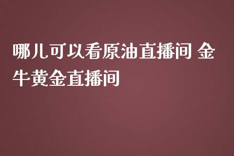 哪儿可以看原油直播间 金牛黄金直播间_https://www.liuyiidc.com_原油直播室_第1张