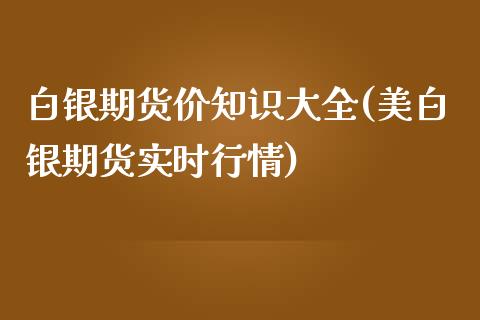 白银期货价知识大全(美白银期货实时行情)_https://www.liuyiidc.com_理财品种_第1张