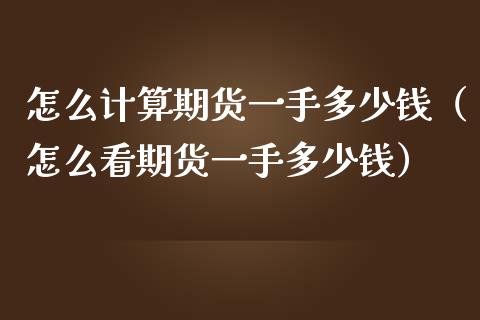 怎么计算期货一手多少钱（怎么看期货一手多少钱）_https://www.liuyiidc.com_理财百科_第1张