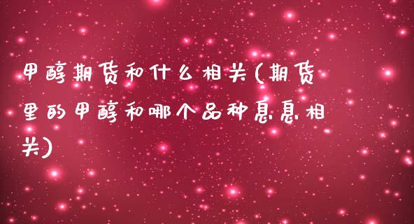 甲醇期货和什么相关(期货里的甲醇和哪个品种息息相关)_https://www.liuyiidc.com_恒生指数_第1张