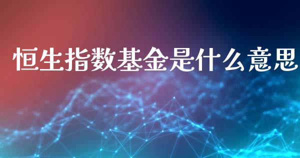 恒生指数基金是什么意思_https://www.liuyiidc.com_恒生指数_第1张