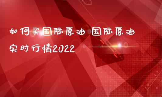 如何买国际原油 国际原油实时行情2022_https://www.liuyiidc.com_黄金期货_第1张