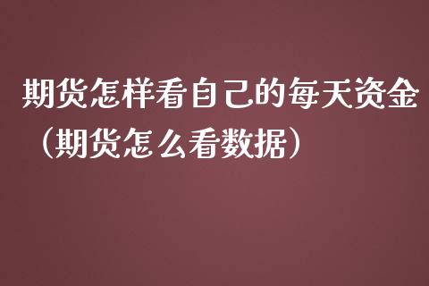 期货怎样看自己的每天资金（期货怎么看数据）_https://www.liuyiidc.com_基金理财_第1张