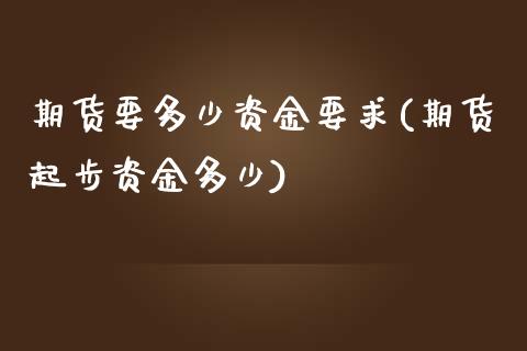 期货要多少资金要求(期货起步资金多少)_https://www.liuyiidc.com_期货直播_第1张