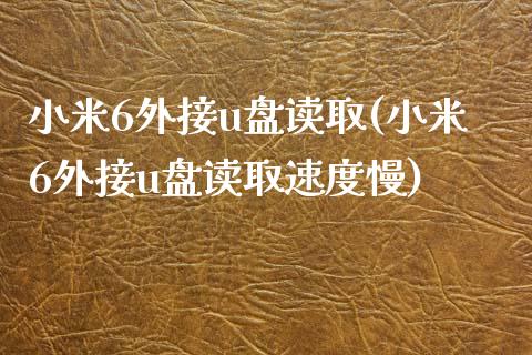 小米6外接u盘读取(小米6外接u盘读取速度慢)_https://www.liuyiidc.com_期货直播_第1张