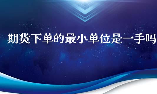 期货下单的最小单位是一手吗_https://www.liuyiidc.com_基金理财_第1张